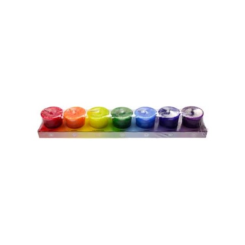 Juego de 7 Velas Votivas Chakra para Meditación