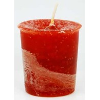 House Warming Herbal Votive Candle Red Brown