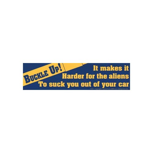 Buckle Up Aliens Bumper Sticker for Quirky Car Decor