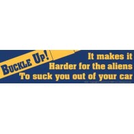 Buckle Up Aliens Bumper Sticker for Quirky Car Decor