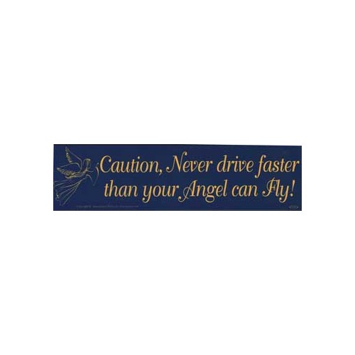 Caution Angel Flight Bumper Sticker