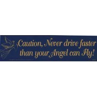 Caution Angel Flight Bumper Sticker