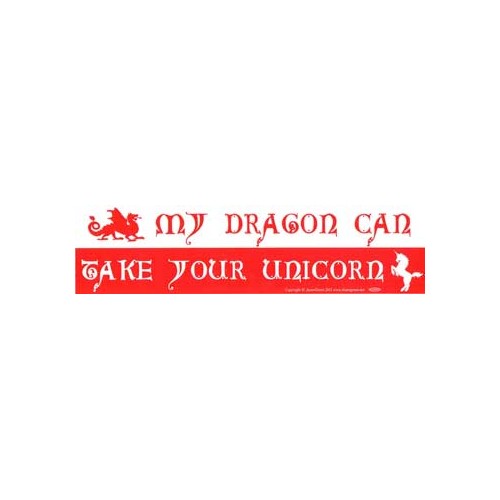 Pegatina \'Mi Dragón Puede Llevarse Tu Unicornio\'