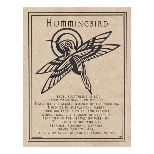 Hummingbird Prayer Poster for Spiritual Decor