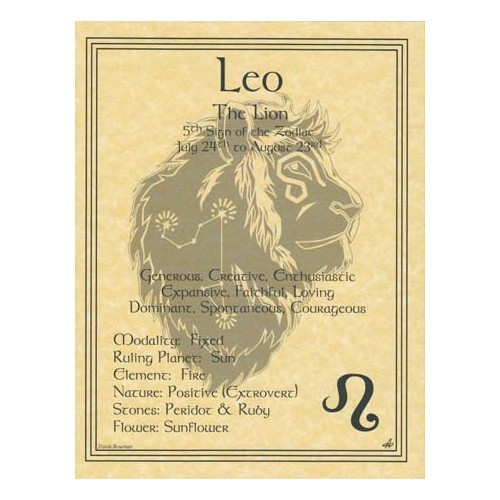 Leo Zodiac Astrological Poster