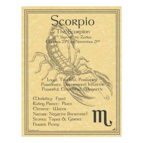 Scorpio Zodiac Poster - Astrological Decor