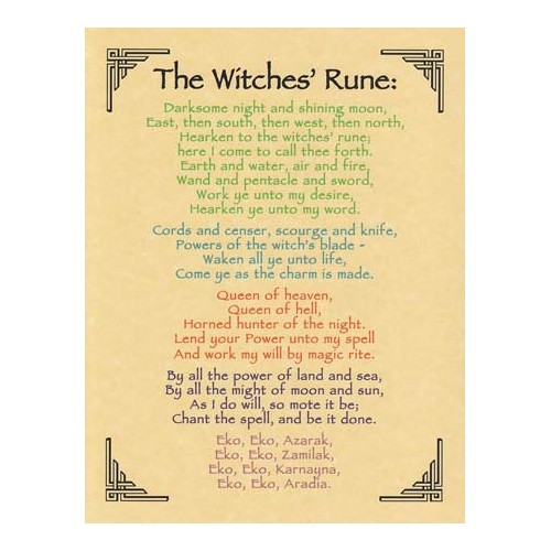 Witches' Rune Poster for Ritual Enhancement