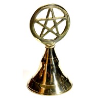 4" Brass Pentagram Bell for Rituals