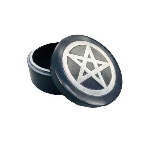 Black Soapstone Box with Pentagram 4