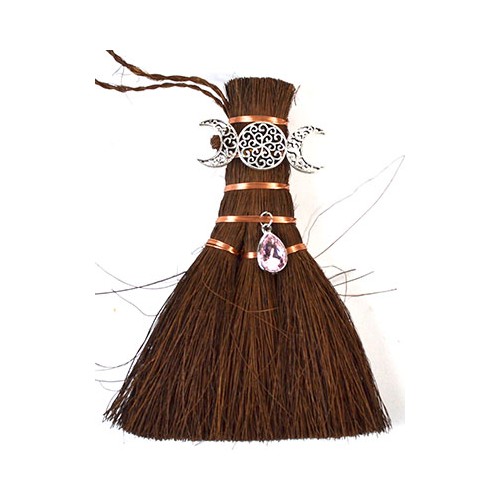 6 Triple Moon Altar Broom for Cleansing