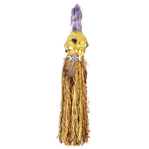 10 Inch Triple Moon Crystal Broom