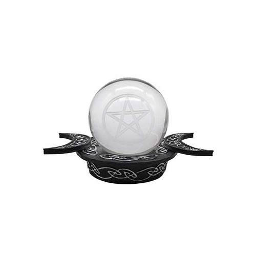 70mm Pentagram Gazing Ball with Triple Moon Stand