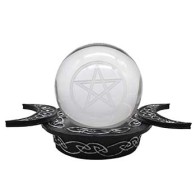 70mm Pentagram Gazing Ball with Triple Moon Stand