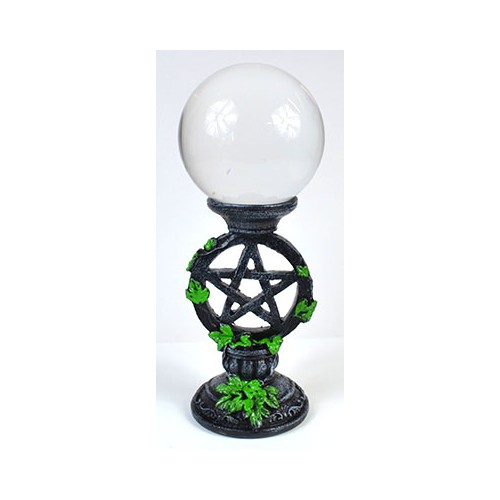 80mm Clear Gazing Ball with Pentagram Stand