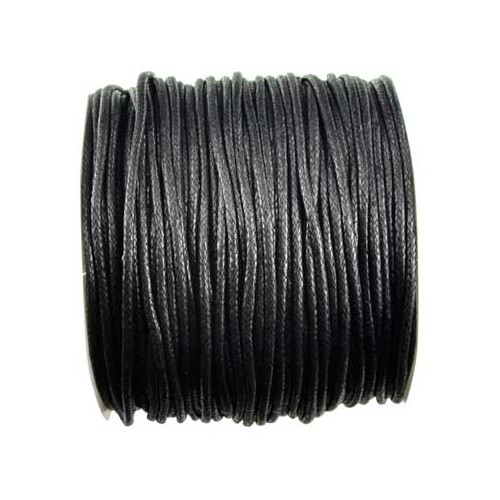 100m Black Waxed Cotton Cord 2mm