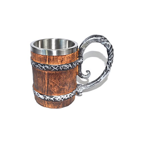 5 Inch Big Brown Barrel Mug for Rustic Charm