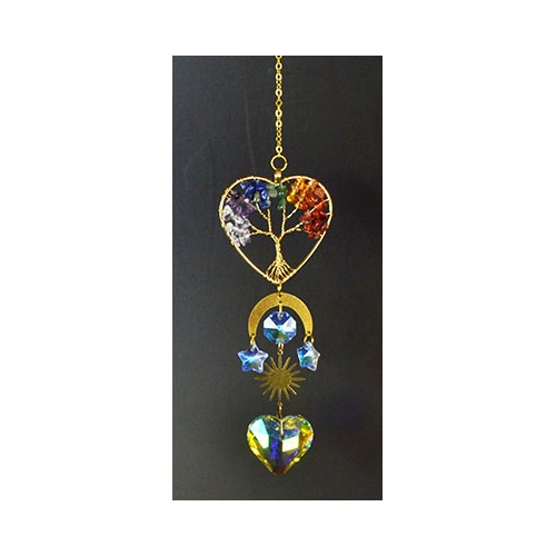 7 Chakra Heart Suncatcher for Positivity and Harmony