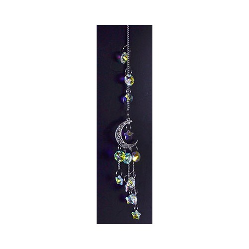 13 Inch Silver Crescent Moon Suncatcher