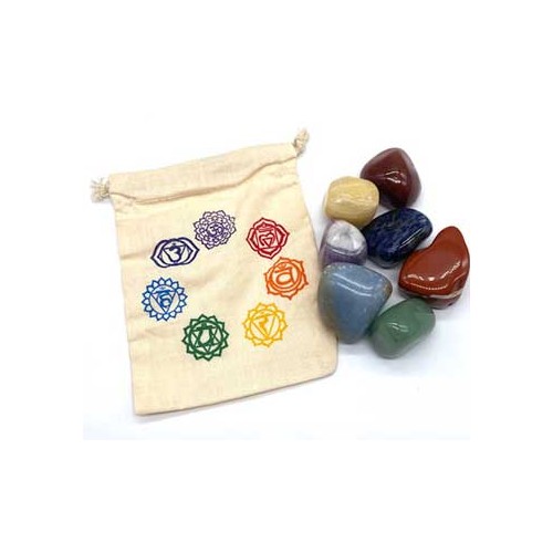 Set of 7 Chakra Tumbled Stones for Healing