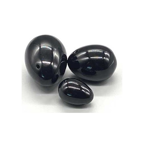 Set of 3 Black Obsidian Yoni Eggs for Healing and Feminine Energy