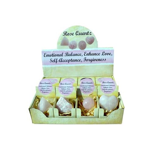 Rose Quartz Gift Box Set of 12 Crystals