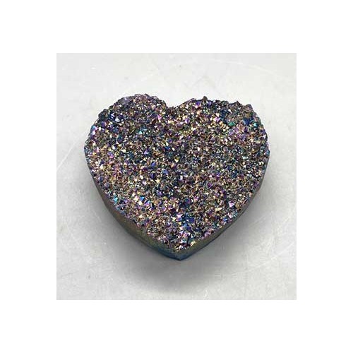 .6# Black Rainbow Druse Heart for Healing