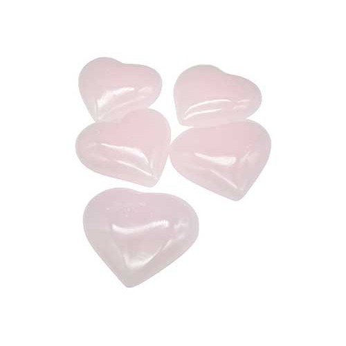 Set of 5 Pink Calcite Hearts