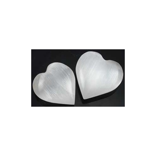 White Selenite Heart 1 1/4" - 2"