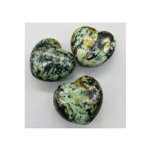 African Turquoise Heart Stone for Protection and Luck