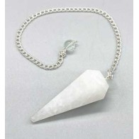 6-sided White Quartz Pendulum for Spiritual Dowsing