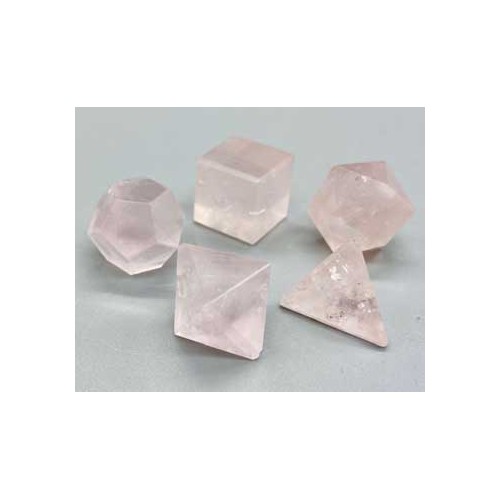 Rose Quartz Platonic Solids for Cosmic Harmony