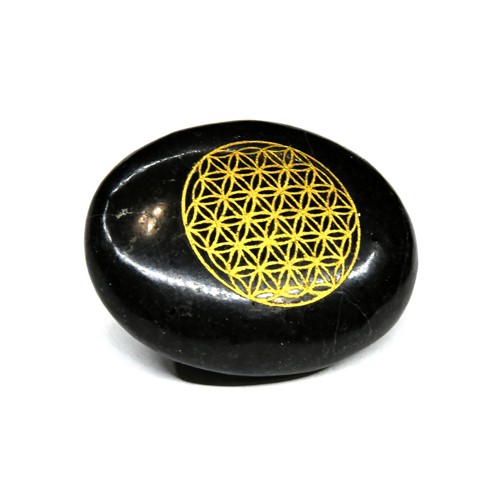 Tourmaline Flower of Life Palm Stone