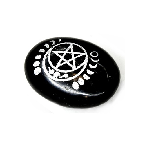 Tourmaline Pentagram & Moon Palm Stone