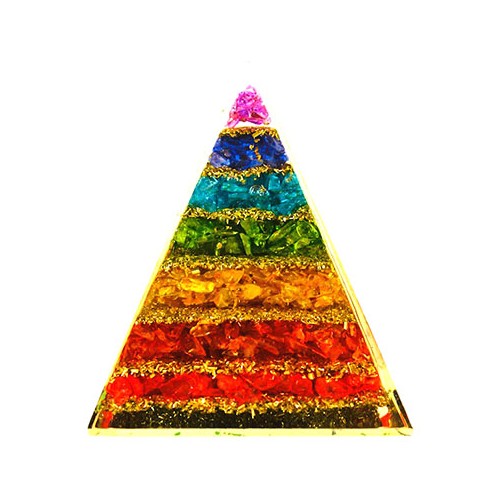 Orgone 7 Chakra Pyramid for Energy Balancing