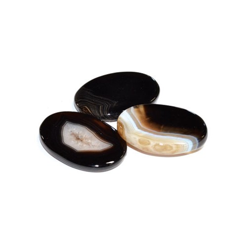 Black Onyx Worry Stone for Healing