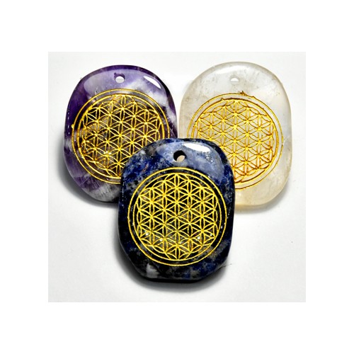 Set of 4 Flower of Life Worry Stones