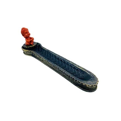 10 1/4" Orange Buddha Burner for Incense