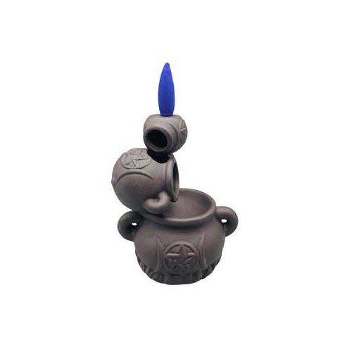 5-inch Triple Moon Cauldron Backflow Burner - Magical Atmosphere