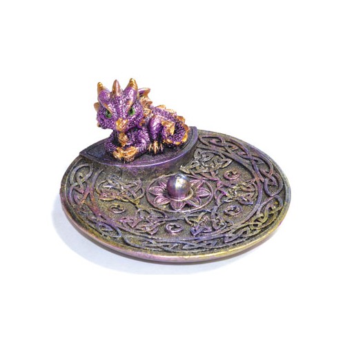 4 1/4" Purple Dragon Incense Burner for Aromatherapy