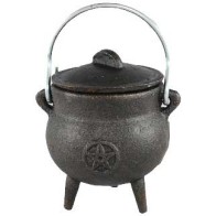 Pentagram Cast Iron Cauldron 3"