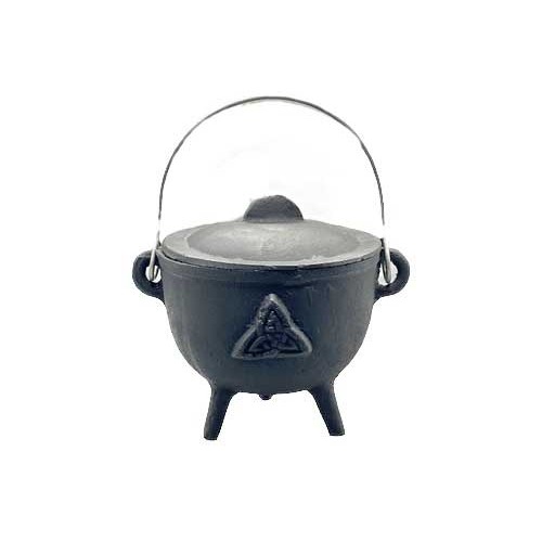 Triquetra Cast Iron Cauldron with Lid