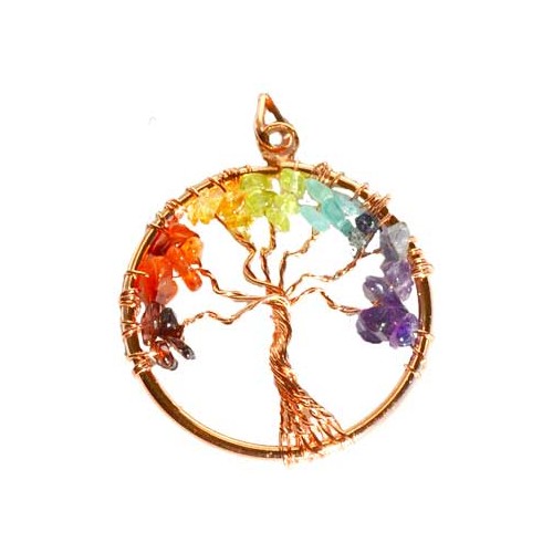 Colgante Árbol de la Vida 7 Chakras Color Cobre