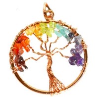 7 Chakra Tree of Life Pendant Copper