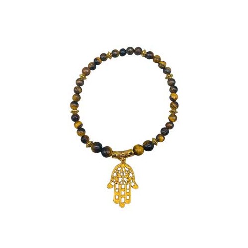 Tiger Eye Hamsa Hand Anklet Jewelry