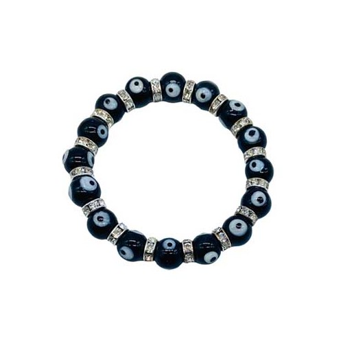 8mm Black Evil Eye Bracelet