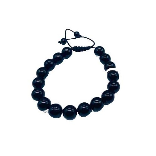 10mm Black Obsidian Adjustable Bracelet