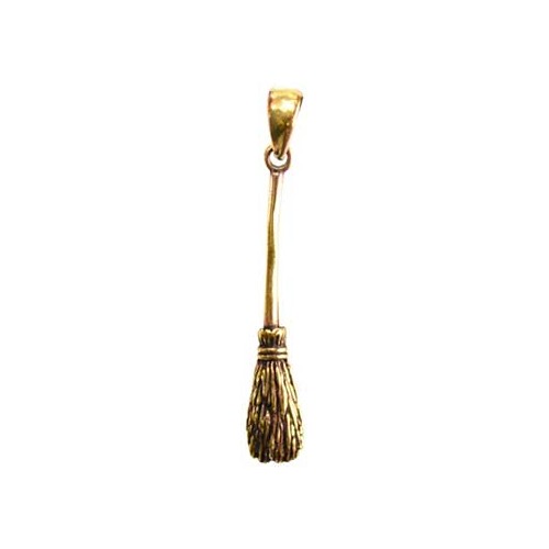 Bronze Witch's Broom Charm for Clarity