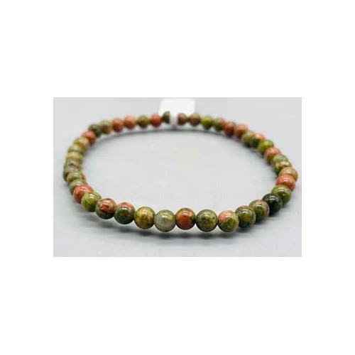 Elegant 4mm Unakite Healing Bracelet