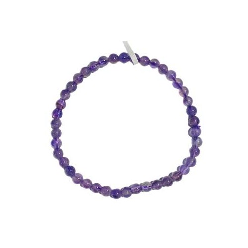 4mm Amethyst Beaded Bracelet