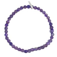 4mm Amethyst Beaded Bracelet